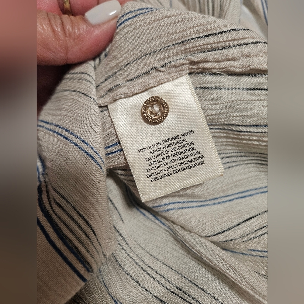 Floreat By Anthropologie Striped Nothfork Tunic Blouse - Picture 8 of 11